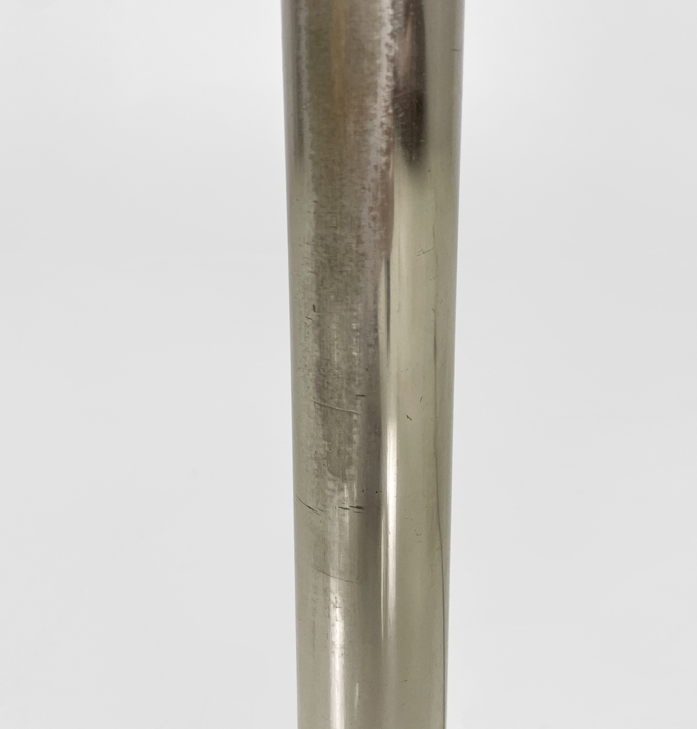 Lampada da terra in metallo brunito e plexiglass bianco, 1970 ca.