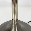 Lampada da terra in metallo brunito e plexiglass bianco, 1970 ca.