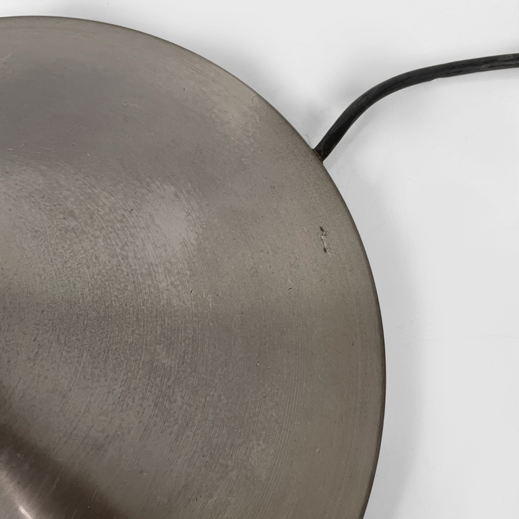 Lampada da terra in metallo brunito e plexiglass bianco, 1970 ca.