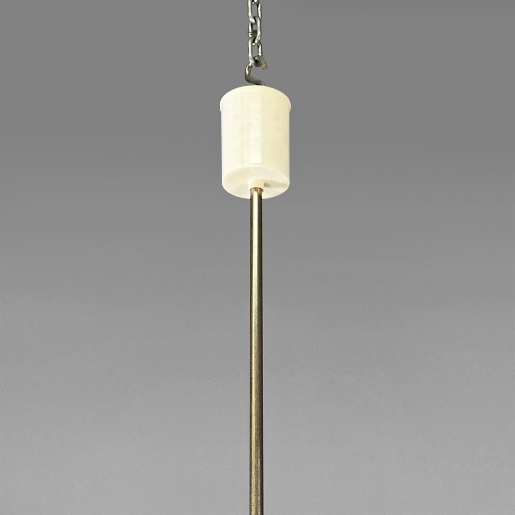 Lampadario in vetro opalino, 1970 ca.