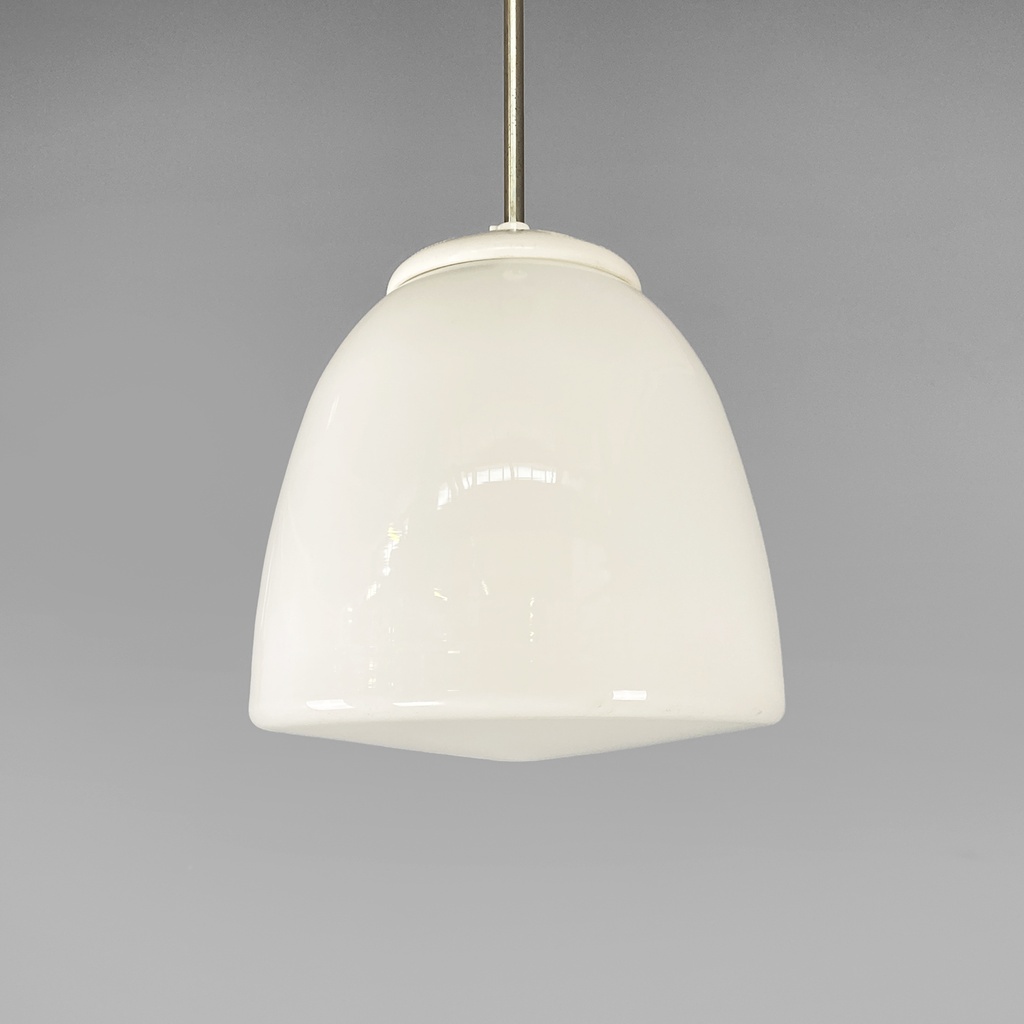 Lampadario in vetro opalino, 1970 ca.