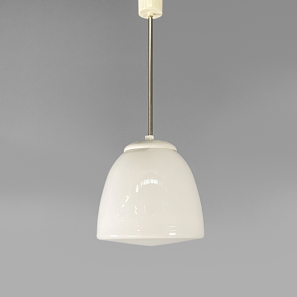 Lampadario in vetro opalino, 1970 ca.