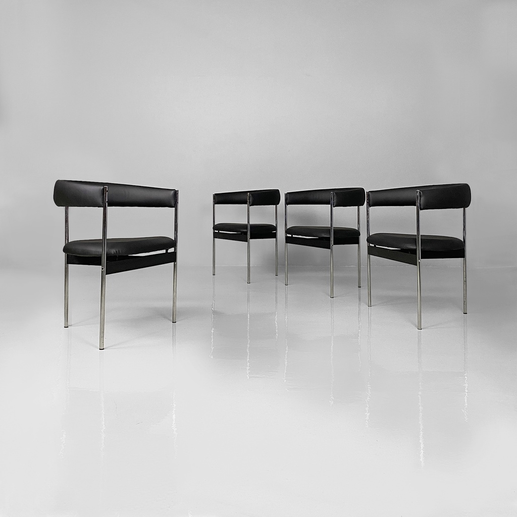 Sedie a pozzetto in acciaio, 1970 ca.