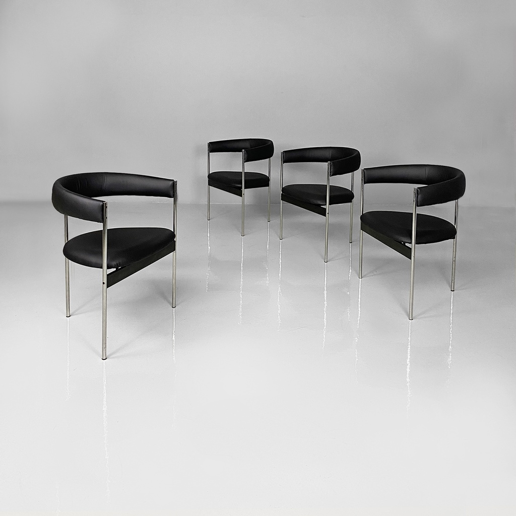 Sedie a pozzetto in acciaio, 1970 ca.