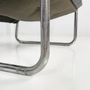 Poltrone in metallo e pelle nera sintetica, 1970 ca.