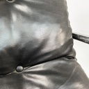 Poltrone in metallo e pelle nera sintetica, 1970 ca.