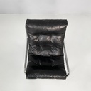 Poltrone in metallo e pelle nera sintetica, 1970 ca.