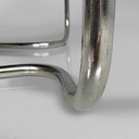 Poltrona in acciaio e pelle, 1970 ca.