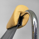 Poltrona in acciaio e pelle, 1970 ca.