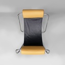 Poltrona in acciaio e pelle, 1970 ca.