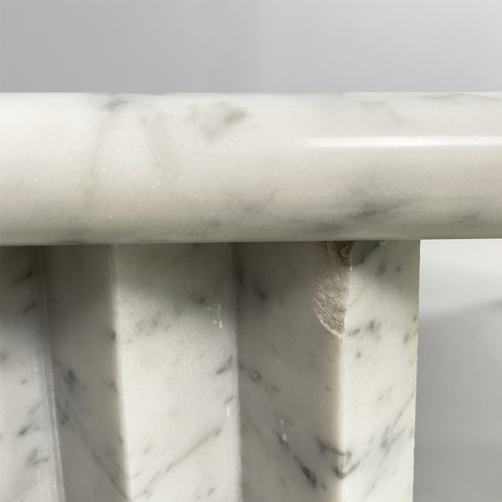 Tavolo da caffè in marmo bianco, 1980 ca.