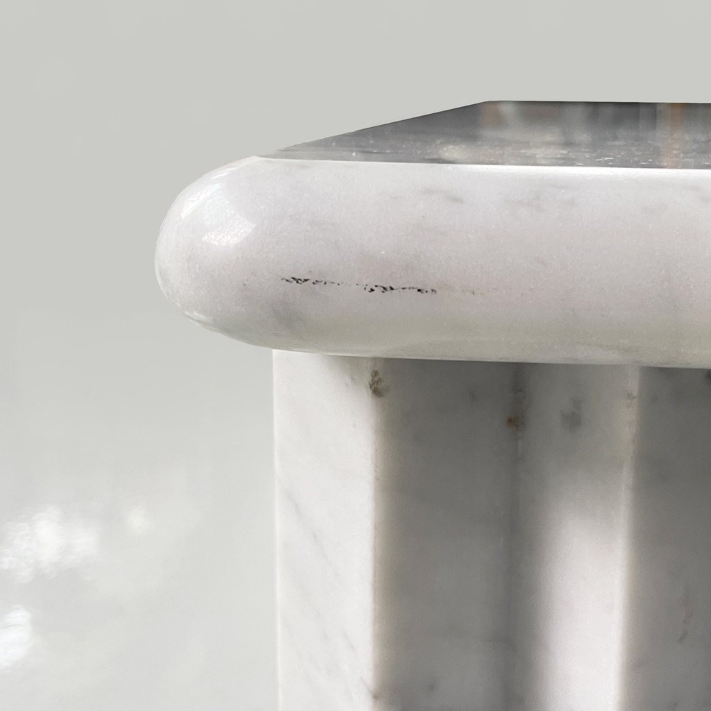 Tavolo da caffè in marmo bianco, 1980 ca.