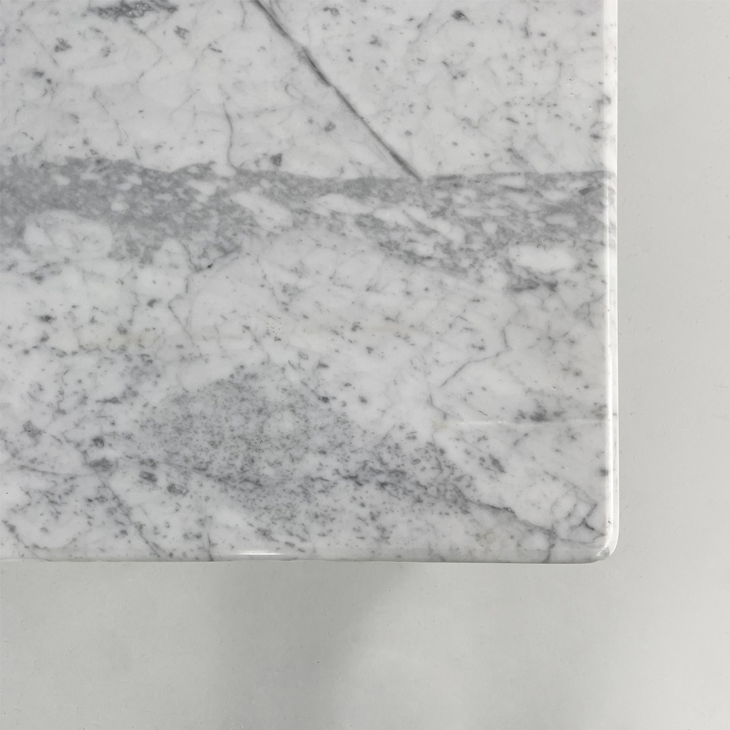 Tavolo da caffè in marmo bianco, 1980 ca.