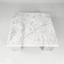 Tavolo da caffè in marmo bianco, 1980 ca.