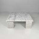 Tavolo da caffè in marmo bianco, 1980 ca.