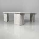 Tavolo da caffè in marmo bianco, 1980 ca.