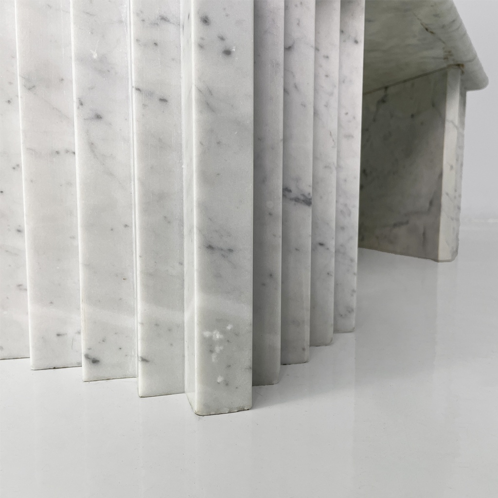 Tavolo da caffè in marmo bianco, 1980 ca.