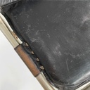 Sgabelli in metallo e pelle nera, 1970 ca.