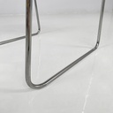 Sedie in acciaio e similpelle nera, 1970 ca.