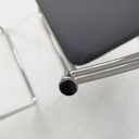 Sedie in acciaio e similpelle nera, 1970 ca.