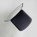 Sedie in acciaio e similpelle nera, 1970 ca.