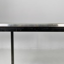 Carrello in acciaio e metallo nero, 1980 ca.