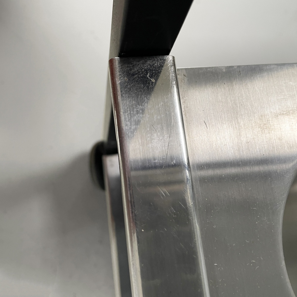 Carrello in acciaio e metallo nero, 1980 ca.