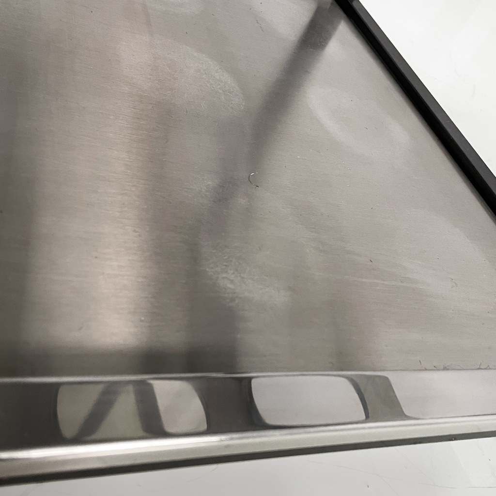 Carrello in acciaio e metallo nero, 1980 ca.