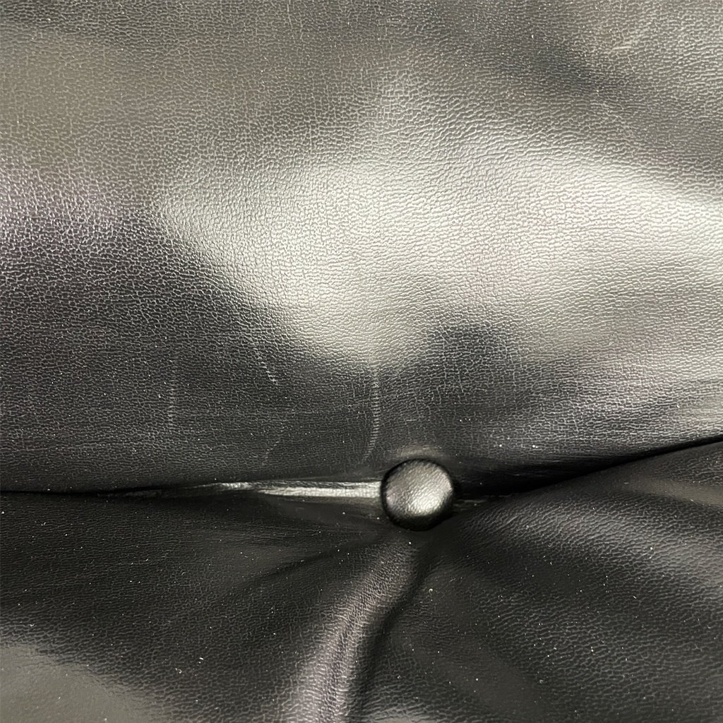 Poltrone in metallo e pelle nera sintetica, 1970 ca.