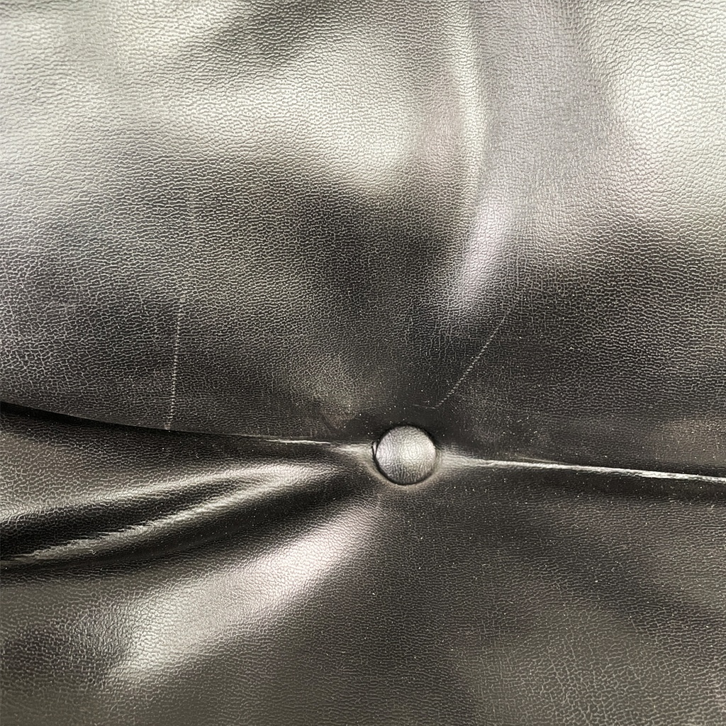 Poltrone in metallo e pelle nera sintetica, 1970 ca.