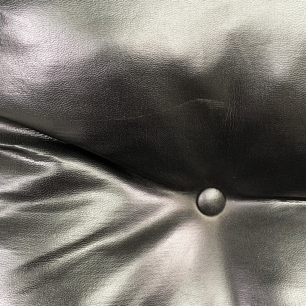 Poltrone in metallo e pelle nera sintetica, 1970 ca.