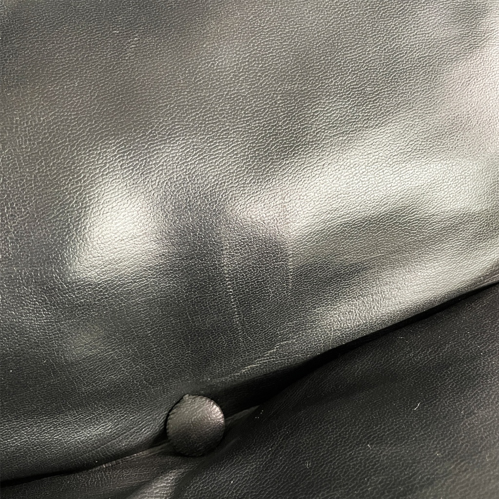 Poltrone in metallo e pelle nera sintetica, 1970 ca.