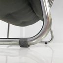 Poltrone in metallo e pelle nera sintetica, 1970 ca.