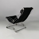 Poltrona in pelle e acciaio, 1970 ca.