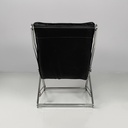 Poltrona in pelle e acciaio, 1970 ca.