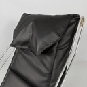 Poltrona in pelle e acciaio, 1970 ca.