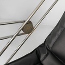 Poltrona in pelle e acciaio, 1970 ca.