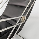 Poltrona in pelle e acciaio, 1970 ca.