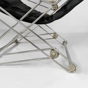 Poltrona in pelle e acciaio, 1970 ca.