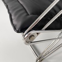 Poltrona in pelle e acciaio, 1970 ca.