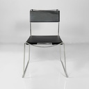 Sedie in pelle e acciaio, 1980 ca.