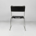 Sedie in pelle e acciaio, 1980 ca.