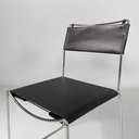 Sedie in pelle e acciaio, 1980 ca.