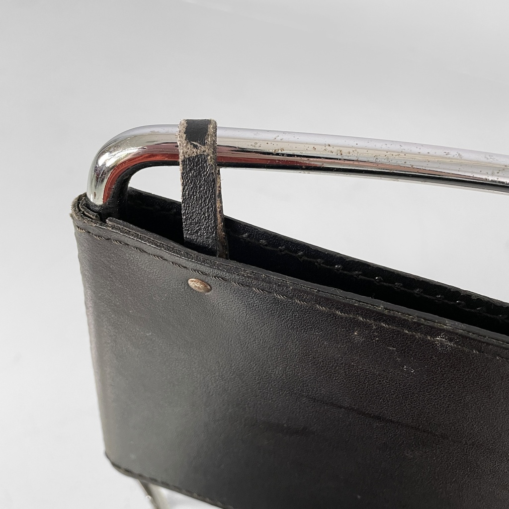 Sedie in pelle e acciaio, 1980 ca.