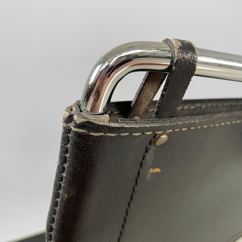 Sedie in pelle e acciaio, 1980 ca.