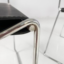 Sedie in pelle e acciaio, 1980 ca.