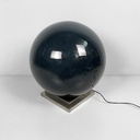 Lampada da tavolo in vetro e acciaio, 1970 ca.