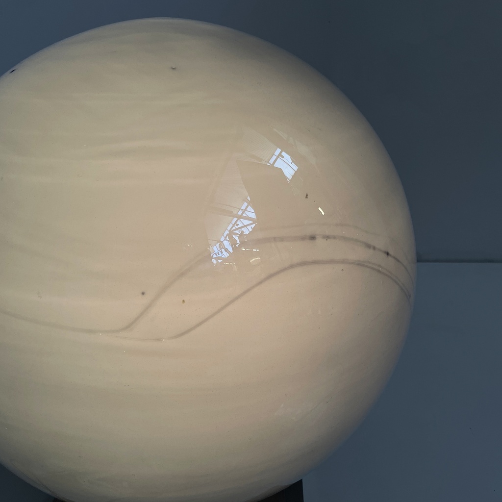 Lampada da tavolo in vetro e acciaio, 1970 ca.