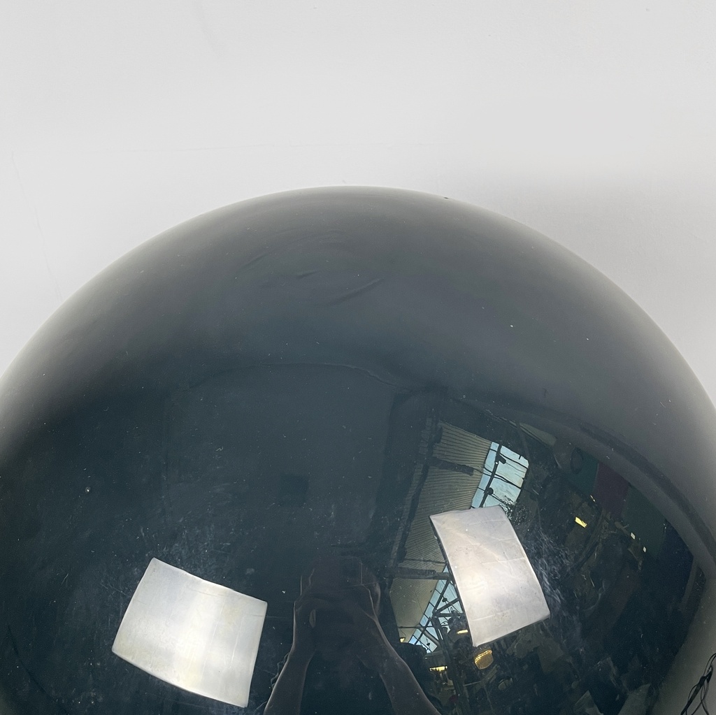 Lampada da tavolo in vetro e acciaio, 1970 ca.