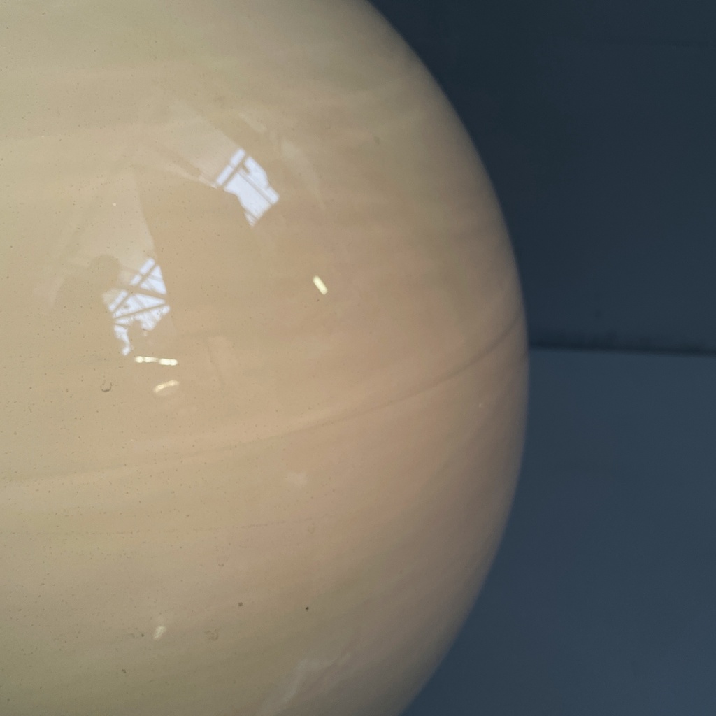 Lampada da tavolo in vetro e acciaio, 1970 ca.